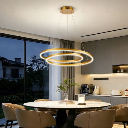 Brilagi - LED prigušivi luster na sajli TWISTER LED/75W/230V 3000-6000K promjer 70 cm zlatna + daljinski upravljač