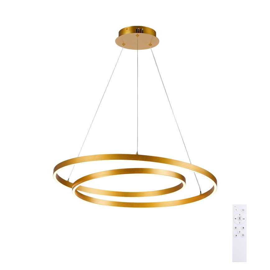 Brilagi - LED prigušivi luster na sajli TWISTER LED/75W/230V 3000-6000K promjer 70 cm zlatna + daljinski upravljač