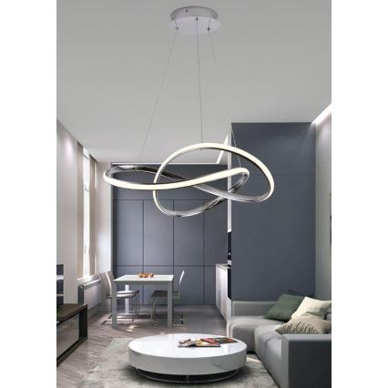 Brilagi - LED prigušivački luster na užetu COSMOWAVE LED/70W/230V sjajni krom + daljinski upravljač