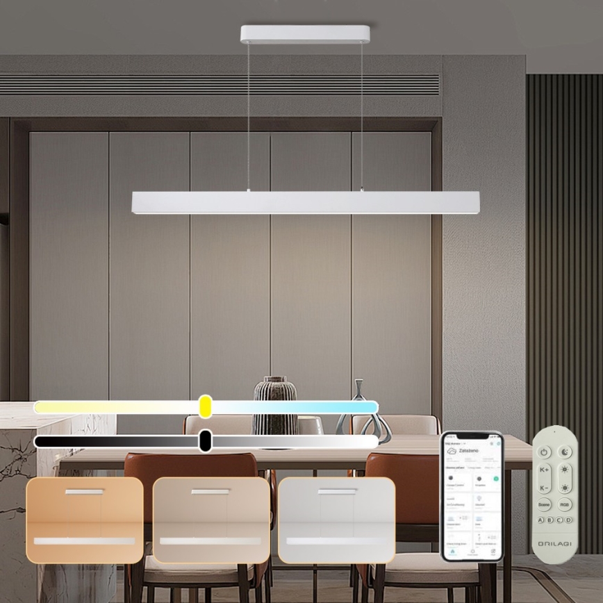Brilagi - LED Prigušivi luster na sajli SLEEKLINE SMART LED/40W/230V 3000-6000K Wi-Fi Tuya bijela + daljinski upravljač