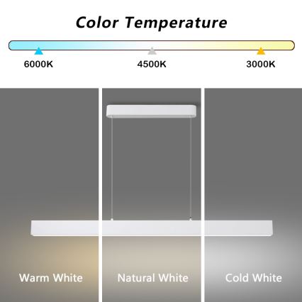 Brilagi - LED Prigušivi luster na sajli SLEEKLINE SMART LED/40W/230V 3000-6000K Wi-Fi Tuya bijela + daljinski upravljač