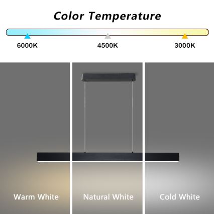 Brilagi - LED Prigušivi luster na sajli SLEEKLINE SMART LED/40W/230V 3000-6000K Wi-Fi Tuya crna + daljinski upravljač
