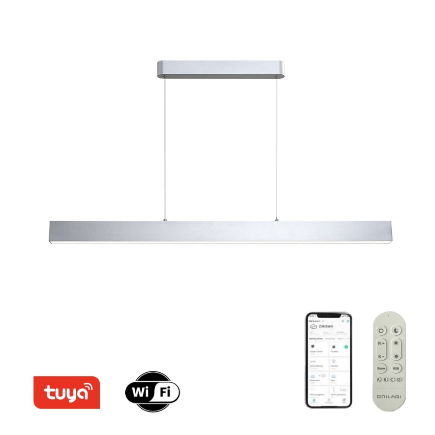 Brilagi - LED Prigušivi luster na sajli SLEEKLINE SMART LED/40W/230V 3000-6000K Wi-Fi Tuya srebrna + daljinski upravljač