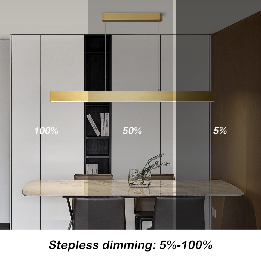 Brilagi - LED Prigušivi luster na sajli SLEEKLINE SMART LED/40W/230V 3000-6000K Wi-Fi Tuya zlatna + daljinski upravljač