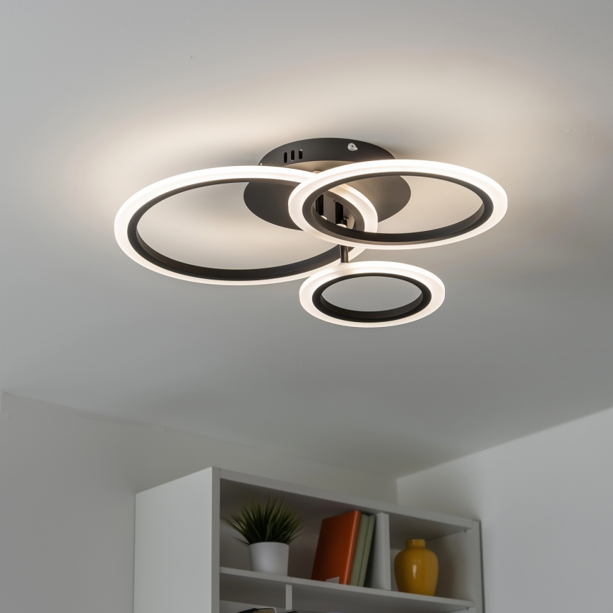 Brilagi - LED Prigušivi nadgradni luster ORBITS LED/40W/230V 3000-6500K crna + daljinski upravljač