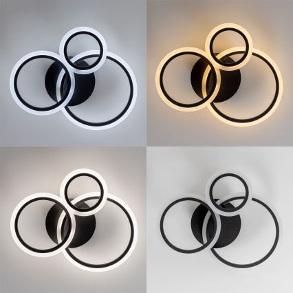 Brilagi - LED Prigušivi nadgradni luster ORBITS LED/40W/230V 3000-6500K crna + daljinski upravljač