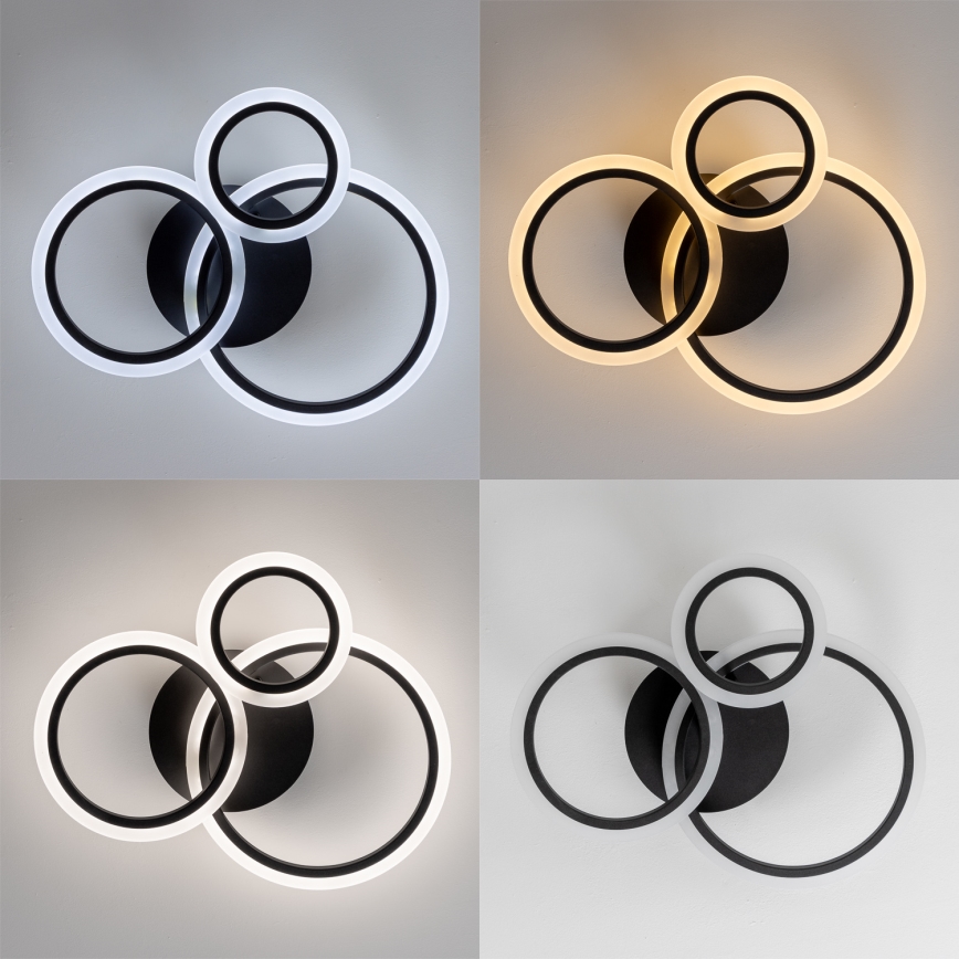 Brilagi - LED Prigušivi nadgradni luster ORBITS LED/40W/230V 3000-6500K crna + daljinski upravljač