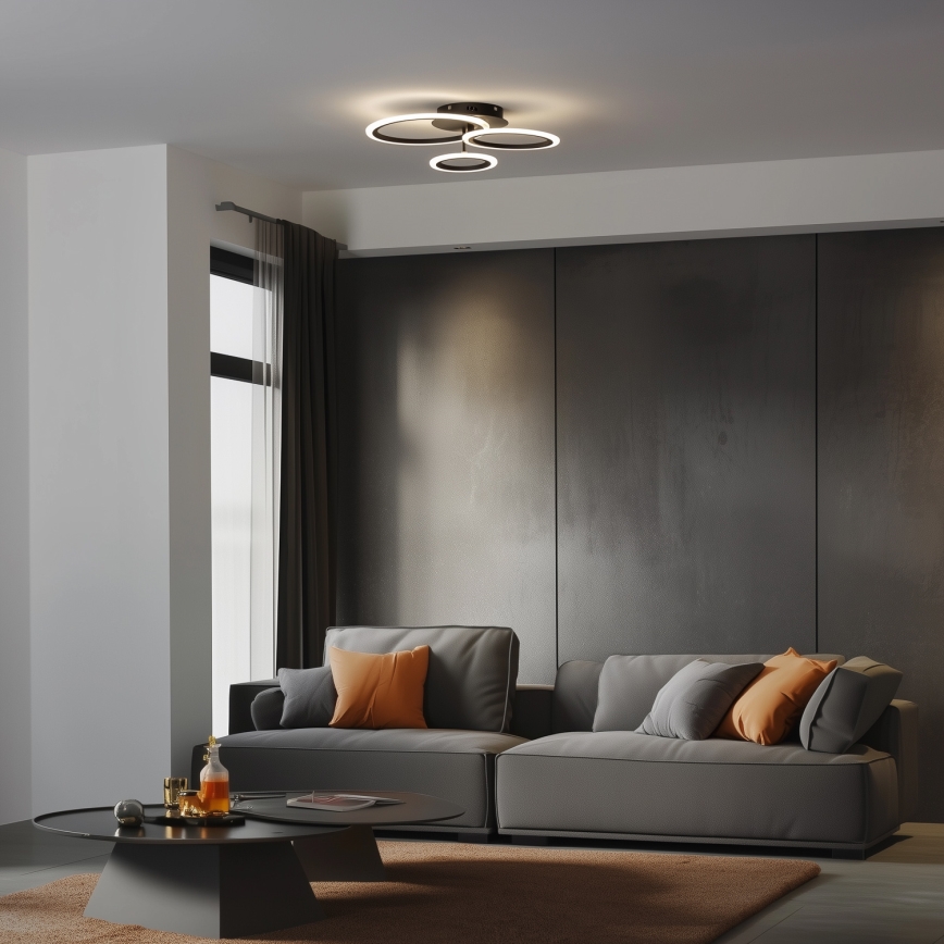 Brilagi - LED Prigušivi nadgradni luster ORBITS LED/40W/230V 3000-6500K crna + daljinski upravljač