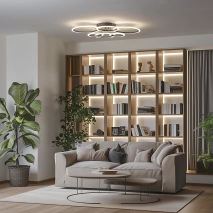 Brilagi - LED Prigušivi nadgradni luster ORBITS LED/85W/230V 3000-6500K crna + daljinski upravljač