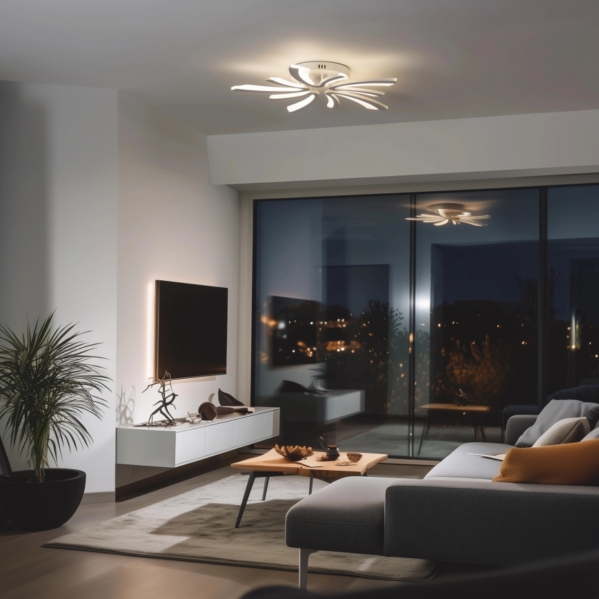 Brilagi - LED Prigušivi nadgradni luster TWIST LED/55W/230V 3000-6500K bijela + daljinski upravljač