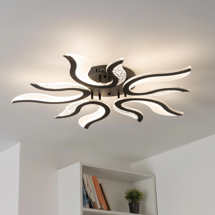 Brilagi - LED Prigušivi nadgradni luster TWIST LED/65W/230V 3000-6500K crna + daljinski upravljač
