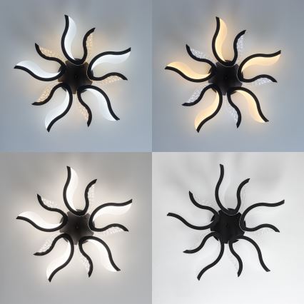 Brilagi - LED Prigušivi nadgradni luster TWIST LED/65W/230V 3000-6500K crna + daljinski upravljač