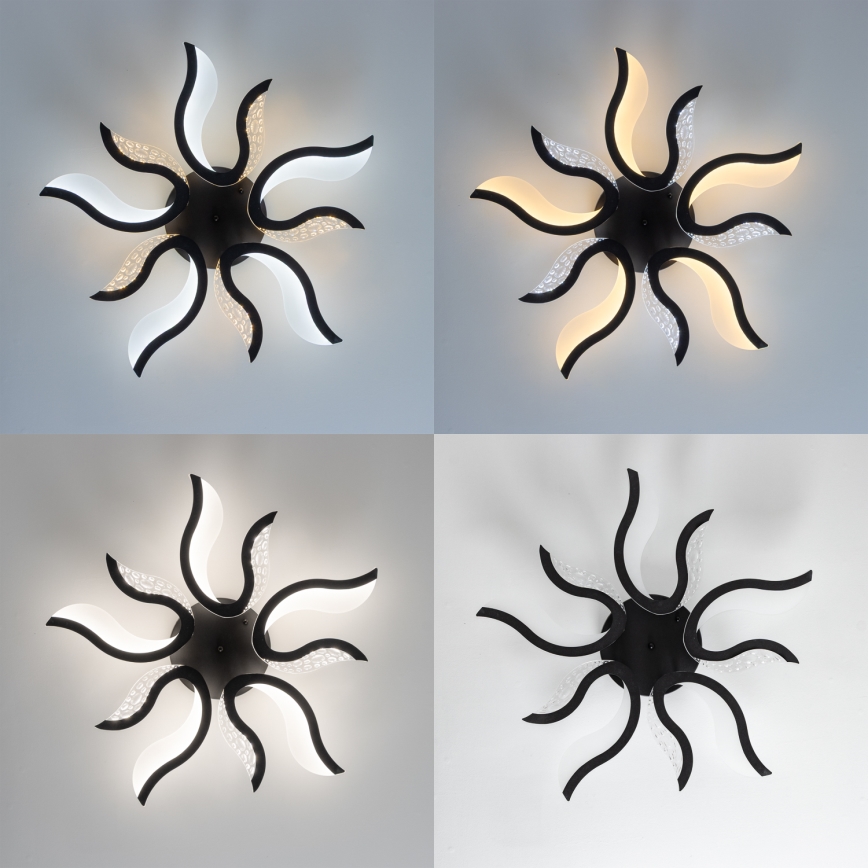 Brilagi - LED Prigušivi nadgradni luster TWIST LED/65W/230V 3000-6500K crna + daljinski upravljač