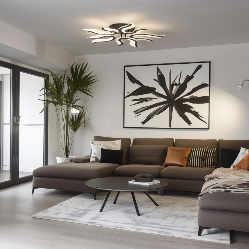 Brilagi - LED Prigušivi nadgradni luster TWIST LED/65W/230V 3000-6500K crna + daljinski upravljač