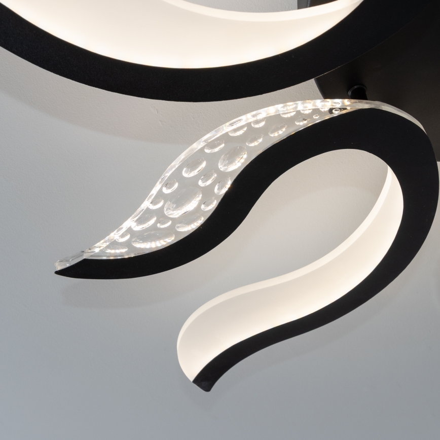 Brilagi - LED Prigušivi nadgradni luster TWIST LED/65W/230V 3000-6500K crna + daljinski upravljač