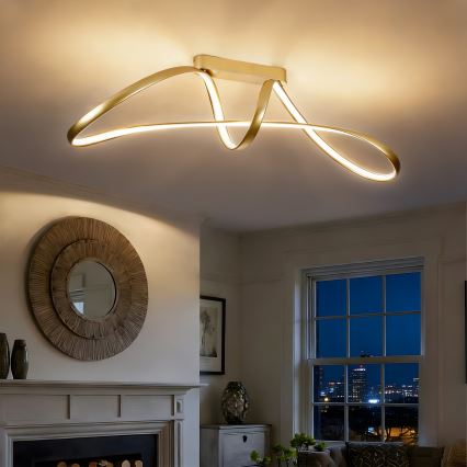 Brilagi - LED stropni luster TWISTER LED/60W/230V 3000-6000K zlatni, s mogućnošću prigušivanja + daljinski upravljač