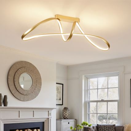 Brilagi - LED stropni luster TWISTER LED/60W/230V 3000-6000K zlatni, s mogućnošću prigušivanja + daljinski upravljač