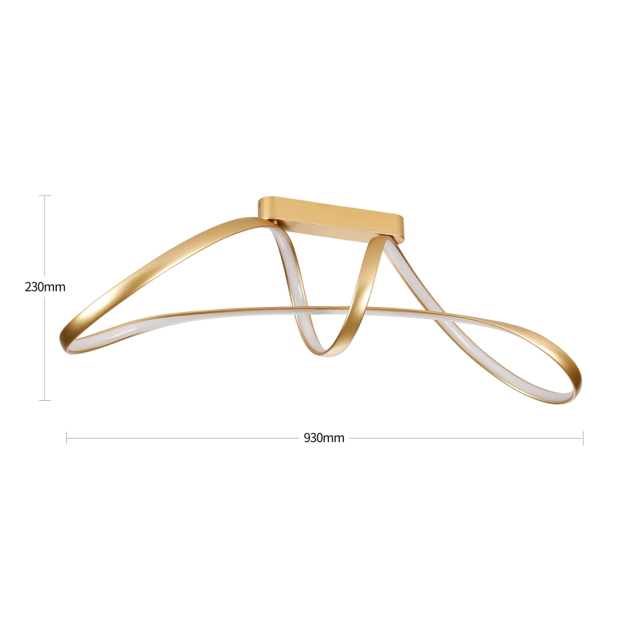 Brilagi - LED stropni luster TWISTER LED/60W/230V 3000-6000K zlatni, s mogućnošću prigušivanja + daljinski upravljač