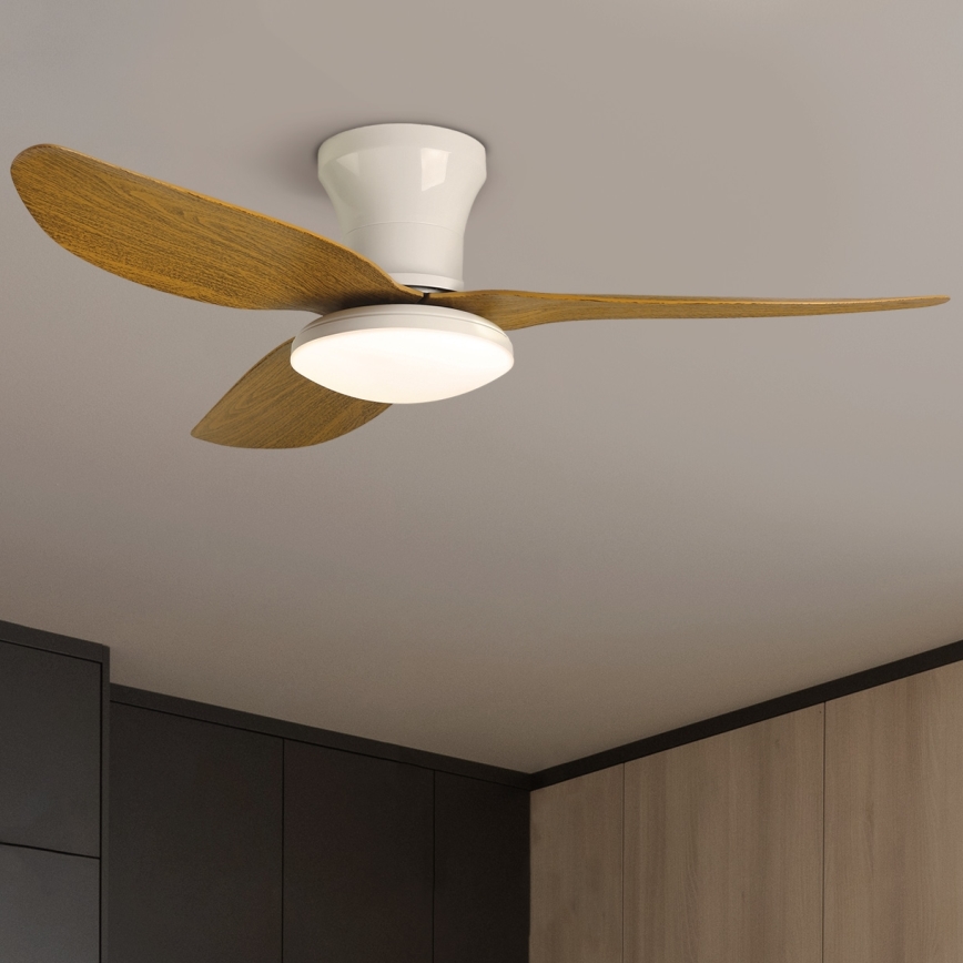 Brilagi - LED Prigušivi stropni ventilator LED/30W/230V 3000-6500K bijela/smeđa + daljinski upravljač