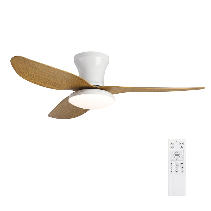 Brilagi - LED Prigušivi stropni ventilator LED/30W/230V 3000-6500K bijela/smeđa + daljinski upravljač