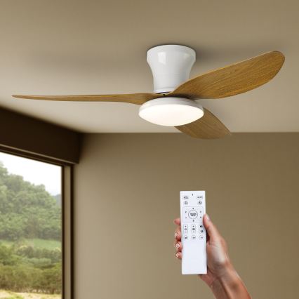Brilagi - LED Prigušivi stropni ventilator LED/30W/230V 3000-6500K bijela/smeđa + daljinski upravljač