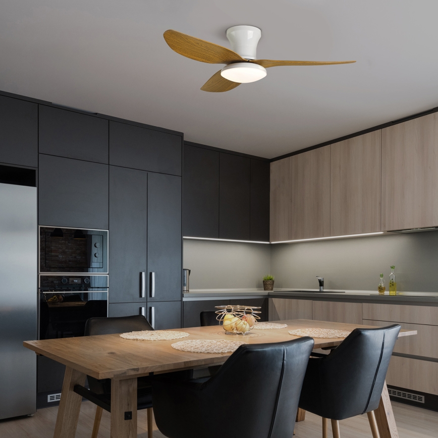 Brilagi - LED Prigušivi stropni ventilator LED/30W/230V 3000-6500K bijela/smeđa + daljinski upravljač