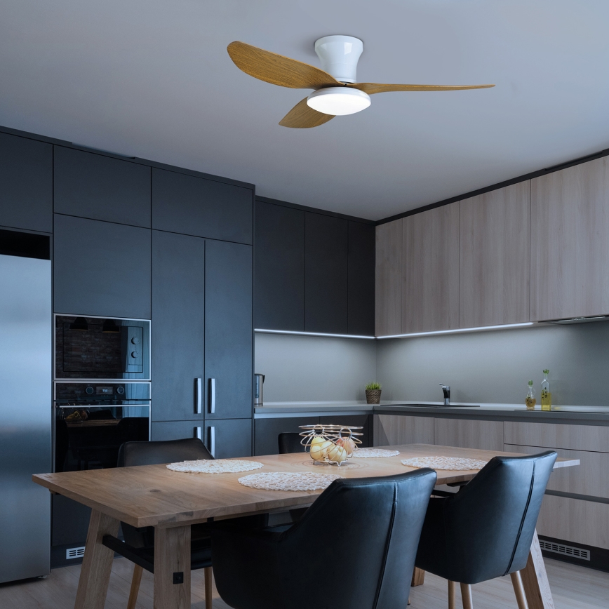 Brilagi - LED Prigušivi stropni ventilator LED/30W/230V 3000-6500K bijela/smeđa + daljinski upravljač