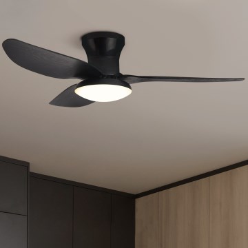 Brilagi - LED Prigušivi stropni ventilator LED/30W/230V 3000-6500K crna + daljinski upravljač