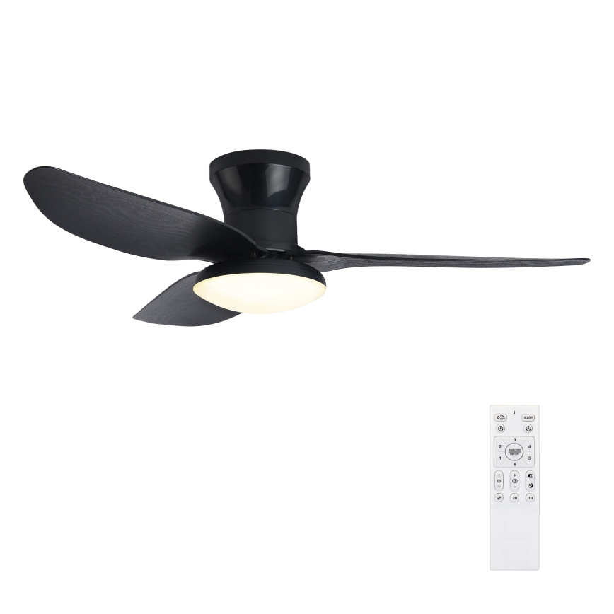 Brilagi - LED Prigušivi stropni ventilator LED/30W/230V 3000-6500K crna + daljinski upravljač