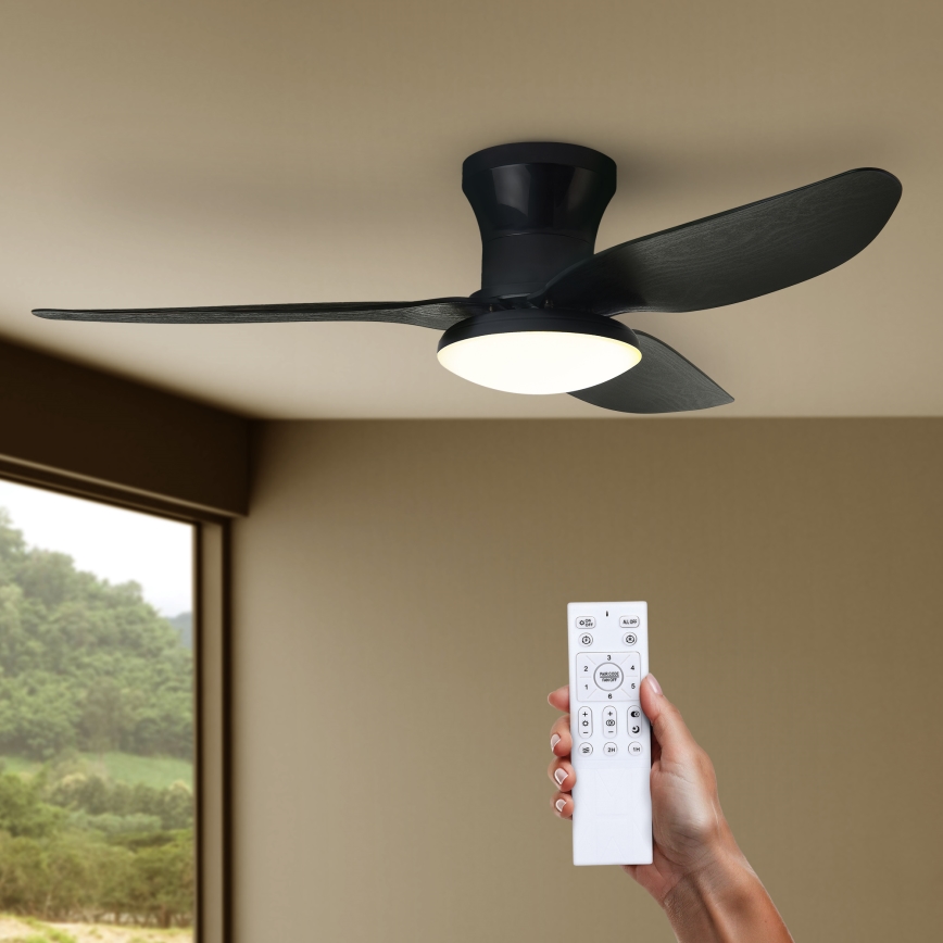 Brilagi - LED Prigušivi stropni ventilator LED/30W/230V 3000-6500K crna + daljinski upravljač
