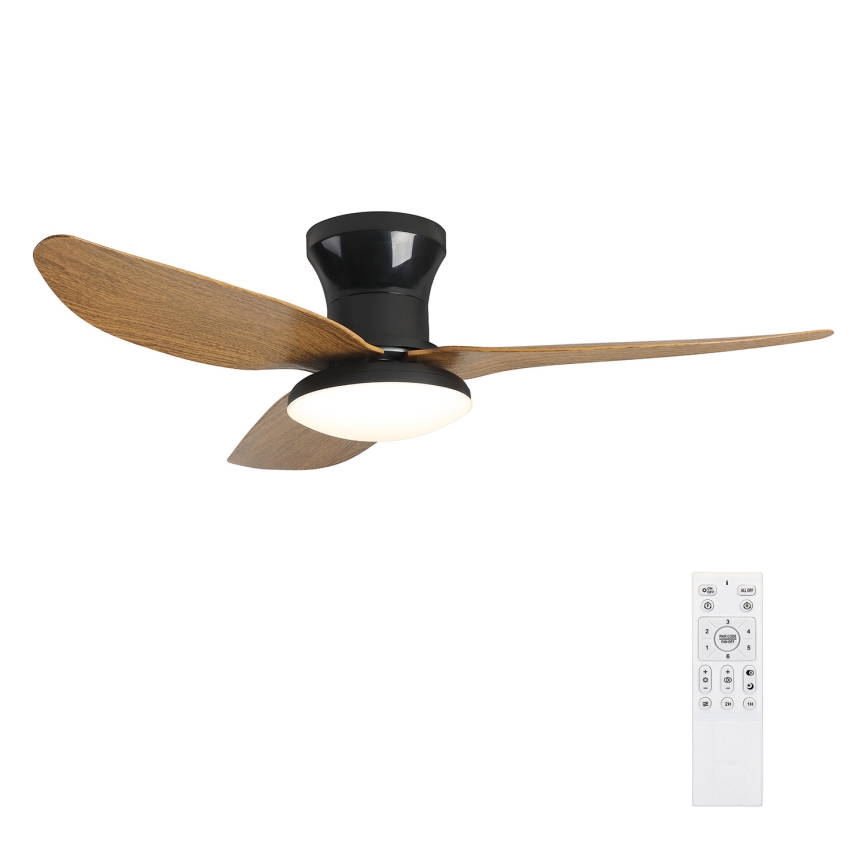 Brilagi - LED Prigušivi stropni ventilator LED/30W/230V 3000-6500K crna/smeđa + daljinski upravljač