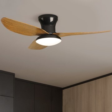 Brilagi - LED Prigušivi stropni ventilator LED/30W/230V 3000-6500K crna/smeđa + daljinski upravljač