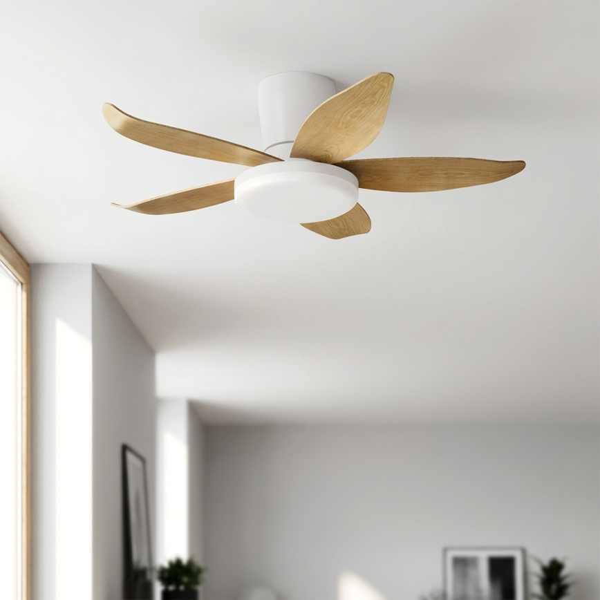Brilagi - LED stropni ventilator s prigušivanjem LED/32W/230V 3000-6500K Ø 95 cm bijela/smeđa + s daljinskim upravljačem