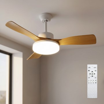 Brilagi - LED prigušivi stropni ventilator LED/34W/230V 106 cm bijela/smeđa + daljinski upravljač