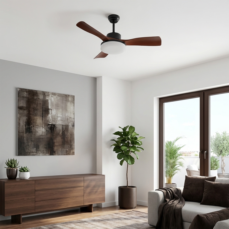 Brilagi - LED prigušivi stropni ventilator LED/34W/230V 3000-6500K Ø 106 cm crna/smeđa + daljinsko upravljanje