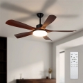 Brilagi - LED prigušivi stropni ventilator LED/34W/230V 3000-6500K, promjer 132 cm, crna/smeđa + daljinski upravljač