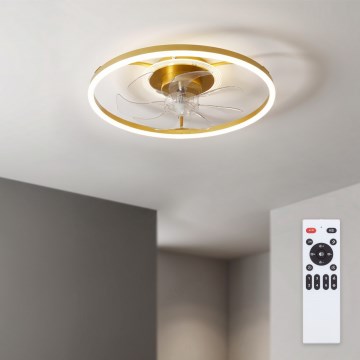 Brilagi - LED prigušivi stropni ventilator LED/66W/230V 3000-6500K prom. 55 cm bijela/zlatna + daljinski upravljač