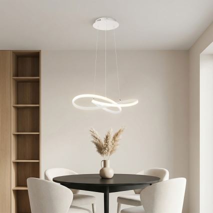 Brilagi - LED prigušivi luster na sajli INFINITY LED/55W/230V 3000-6000K 50x50 cm bijela + daljinski upravljač