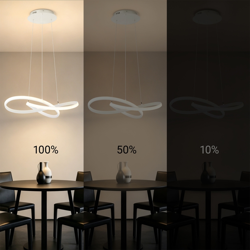 Brilagi - LED prigušivi luster na sajli INFINITY LED/55W/230V 3000-6000K 50x50 cm bijela + daljinski upravljač