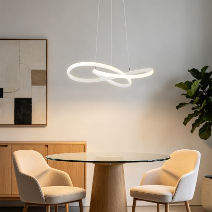 Brilagi - LED prigušivi luster na sajli INFINITY LED/55W/230V 3000-6000K 50x50 cm bijela + daljinski upravljač