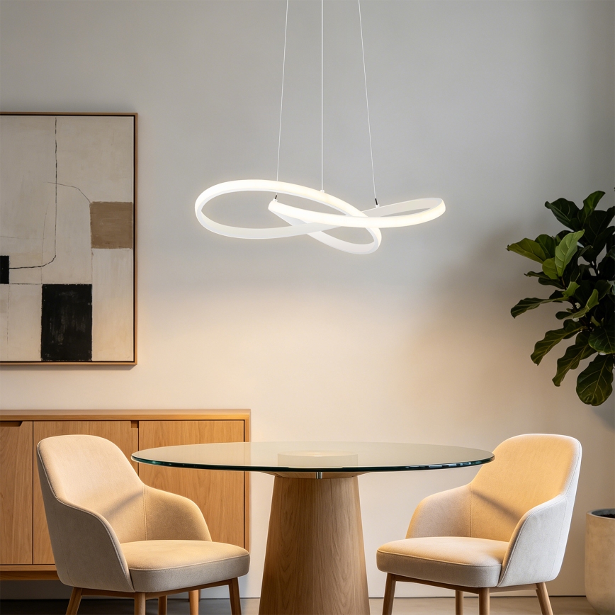 Brilagi - LED prigušivi luster na sajli INFINITY LED/55W/230V 3000-6000K 50x50 cm bijela + daljinski upravljač