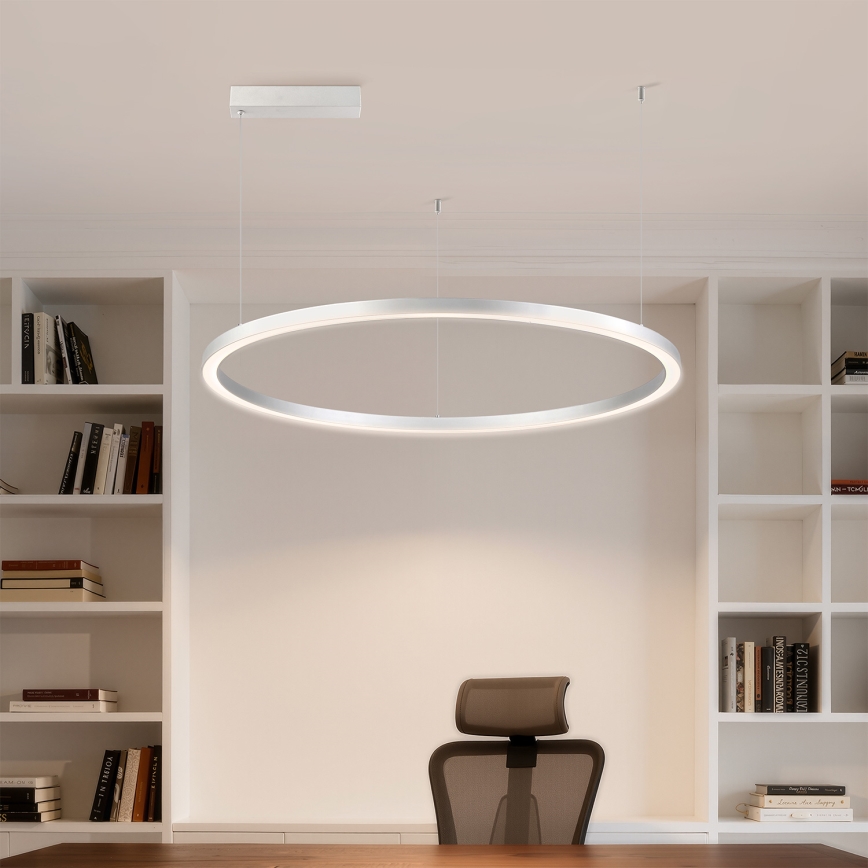 Brilagi - LED luster s mogućnošću dimanja na sajli PORTOFINO LED/60W/230V 3000–6000 K promjer 80 cm srebrna + daljinski upravljač