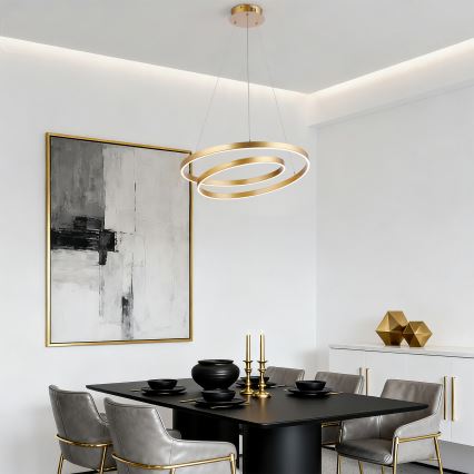 Brilagi - LED prigušivi luster na sajli TWISTER LED/48W/230V 3000-6000K Ø 50 cm zlatna + daljinski upravljač