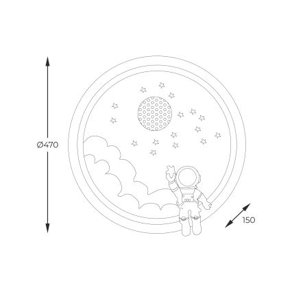 Brilagi - LED prigušiva dječja stropna svjetiljka LED/42W/230V 3000/5700K astronaut