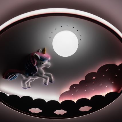 Brilagi - LED dječje stropno svjetlo s mogućnošću prigušivanja UNICORN LED/68W/230V 3000-6000K Ø 49 cm + daljinski upravljač