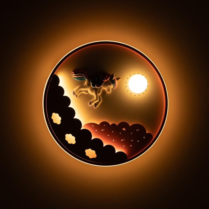 Brilagi - LED dječje stropno svjetlo s mogućnošću prigušivanja UNICORN LED/68W/230V 3000-6000K Ø 49 cm + daljinski upravljač