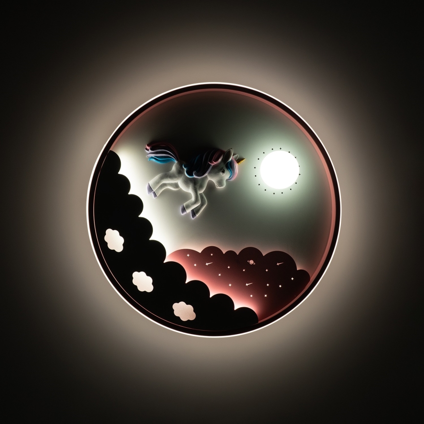 Brilagi - LED dječje stropno svjetlo s mogućnošću prigušivanja UNICORN LED/68W/230V 3000-6000K Ø 49 cm + daljinski upravljač