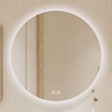 Brilagi - LED prigušivo grijano kupaonsko ogledalo s pozadinskim osvjetljenjem DEMI ECO LED/12W/230V Ø 60 cm 3000/4000/6500K IP44