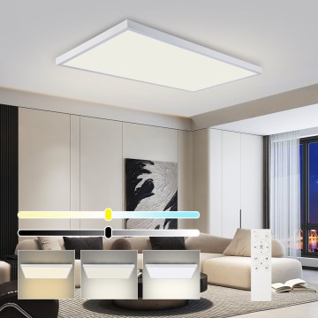 Brilagi - LED prigušivo kupaonsko stropno svjetlo FRAME SMART LED/96W/230V 120x60 cm 3000-6000K IP44 bijela + daljinski upravljač