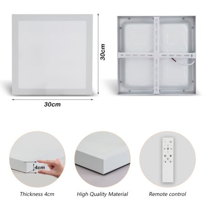 Brilagi - LED prigušivo kupaonsko stropno svjetlo FRAME SMART LED/24W/230V 30x30 cm 3000-6000K IP44 bijela + daljinski upravljač
